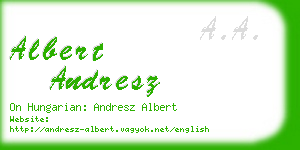 albert andresz business card